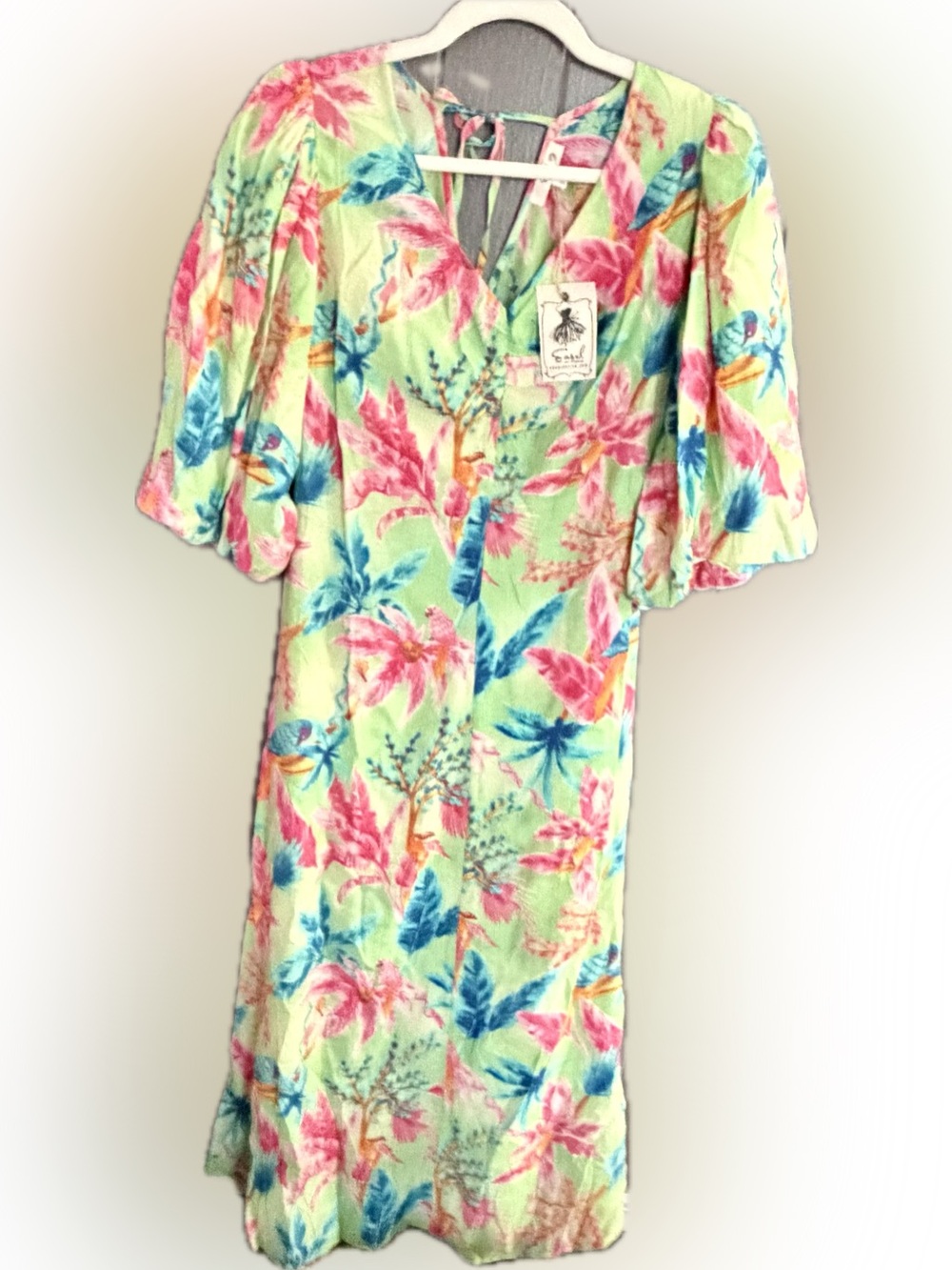 easel Floral Maxi Dress in Mint, Pink & Blue